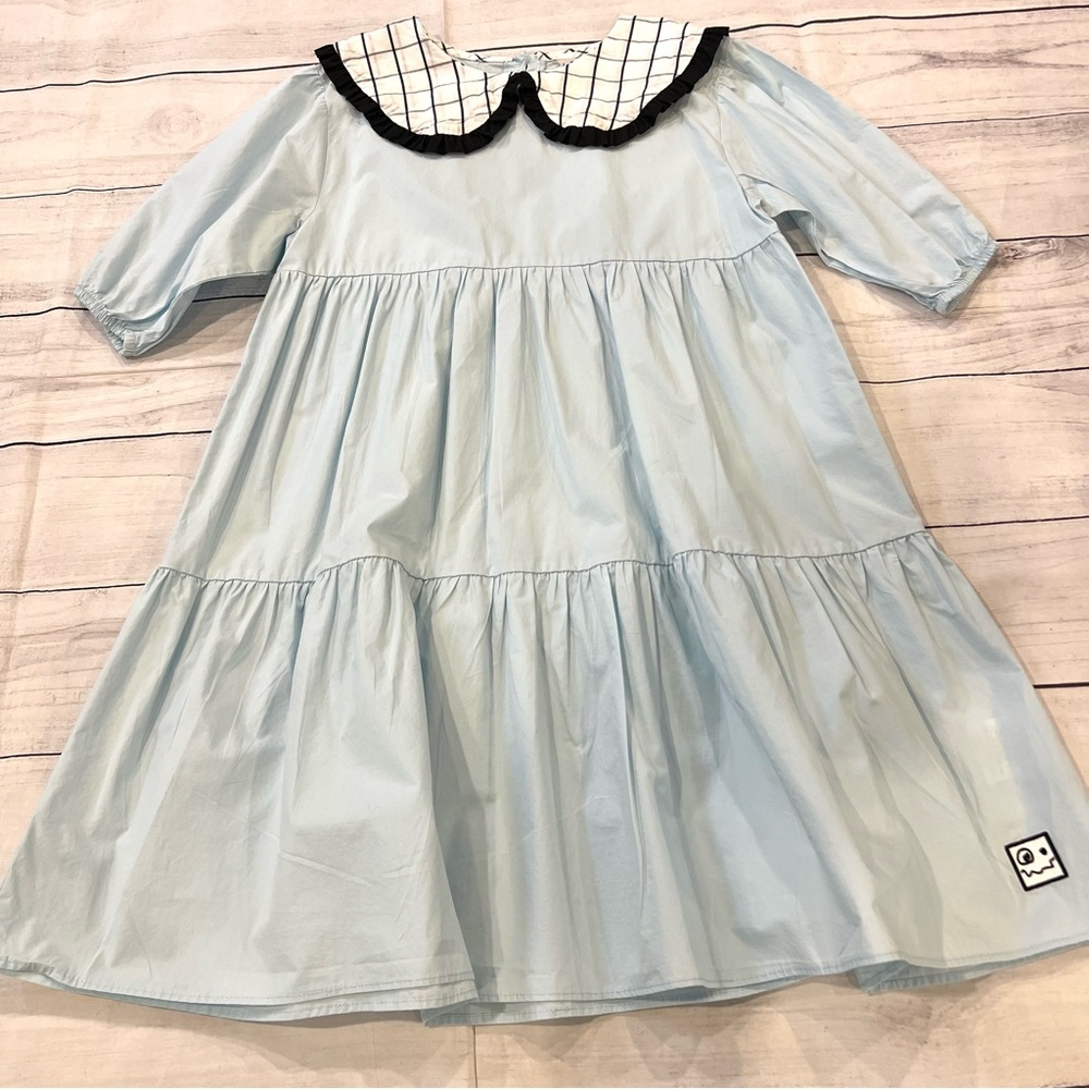 Loud Apparel Delicate Blue/Grid Dress
